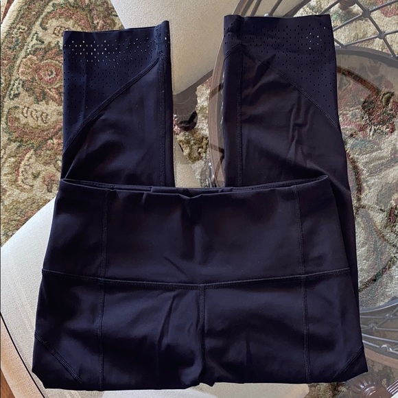 lululemon athletica Pants - Lululemon Capri Leggings with laser cutouts.